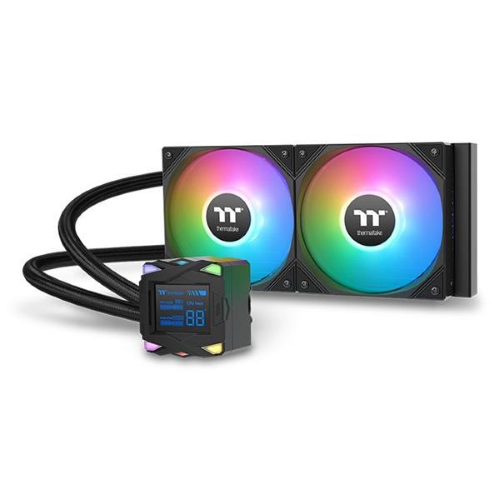 THERMALTAKE LA240-S ARGB SYNC/ALL-IN-ONE LIQUID COOLER SYSTEM 2 VENTOLE 120mm DISPLAY 2.4" Socket:2066/2011/2011-3/1700/1200/1156/1155/1151/115 /AM5/AM4 NERO